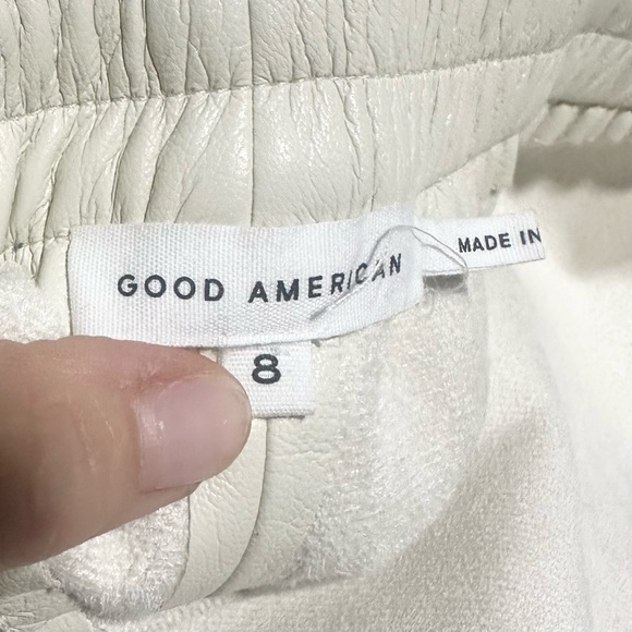 Good American Better Than Leather White Drawstring Plus Size Shorts Size 5XL/8 - Picture 5 of 5